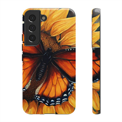 Monarch Butterfly & Sunflower Art – iPhone Case