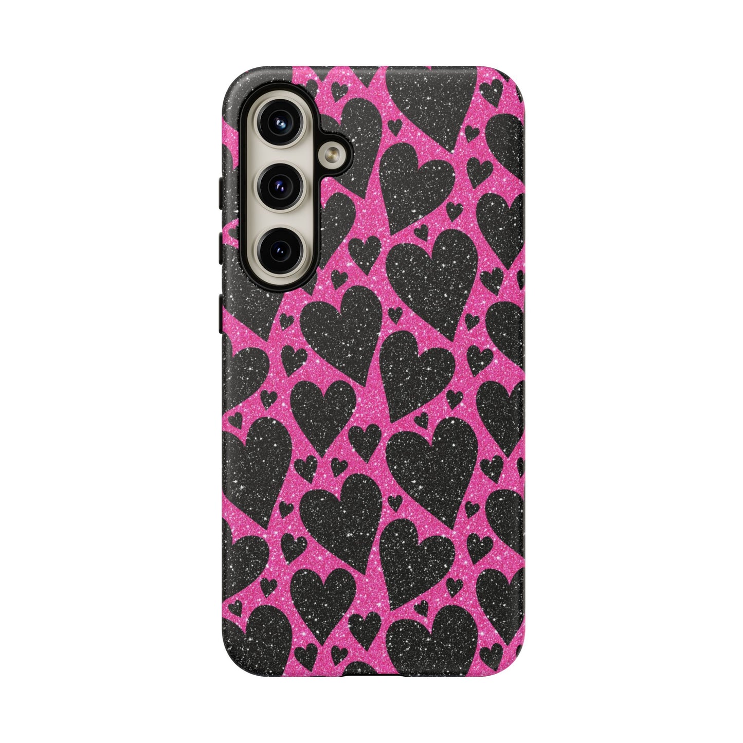 Pink Glitter Hearts Samsung Galaxy Case