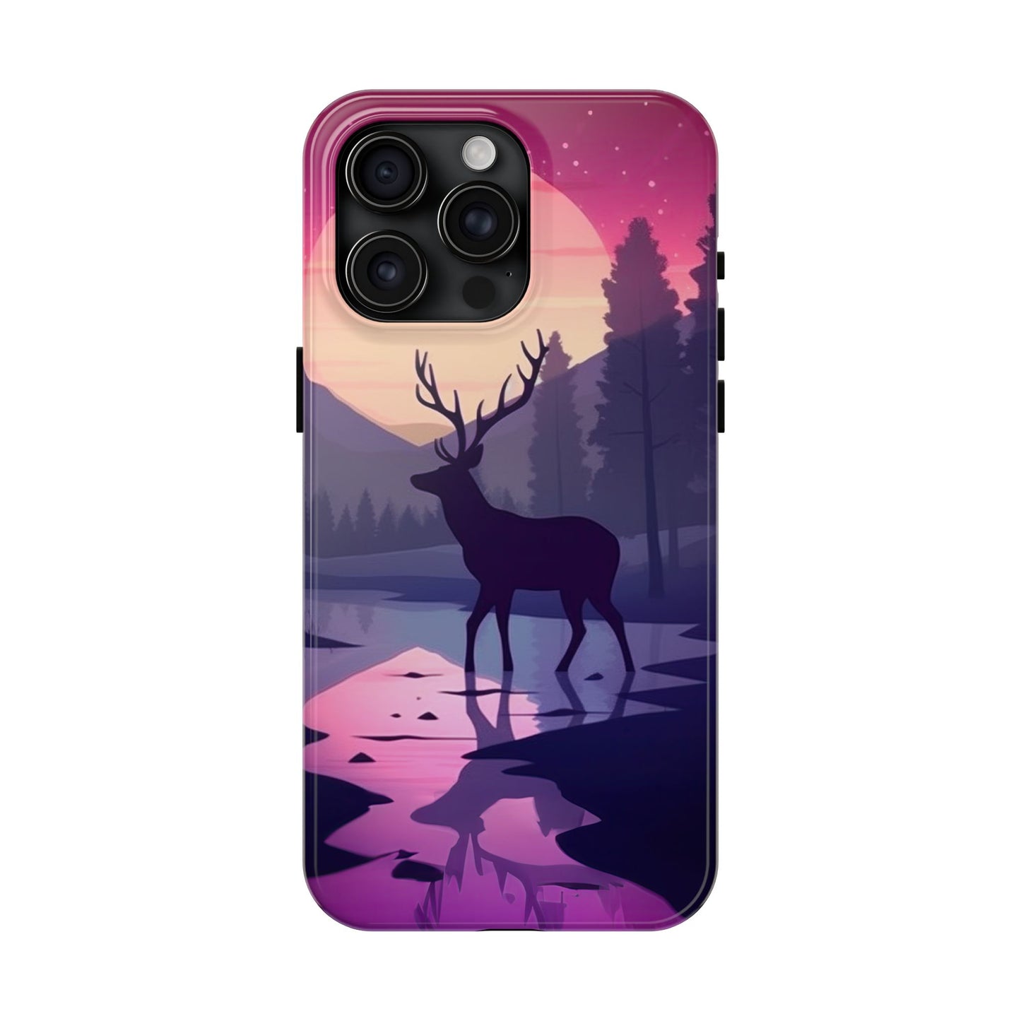 Twilight Elegance: Stag Reflection – iPhone Case