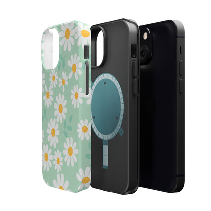 Charming Daisy Floral Tough MagSafe iPhone Case – Spring Pastel Design, Shockproof & Slim