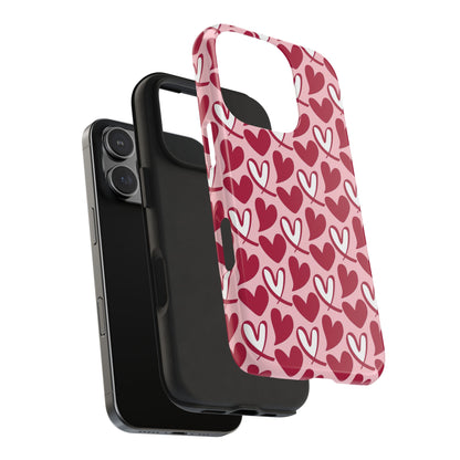 Hand-Drawn Hearts iPhone Case