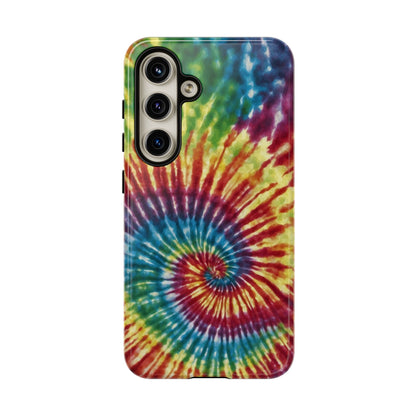 Colorful Retro Tie-Dye Samsung Galaxy Case – Spiral Rainbow Design