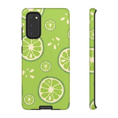 Zesty Lime Splash Tough Samsung Galaxy Case – Fresh Citrus Design, Dual-Layer Protection