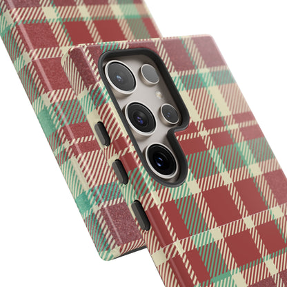 Vintage Plaid in Red & Cream – Samsung Galaxy Case with Timeless Style