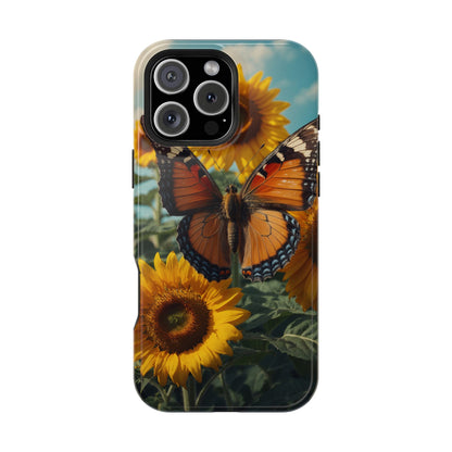 Vibrant Butterfly & Sunflower – MagSafe iPhone Case