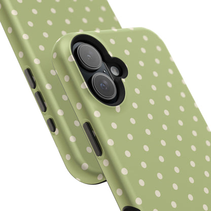 Sage Green Polka Dots – MagSafe iPhone Case