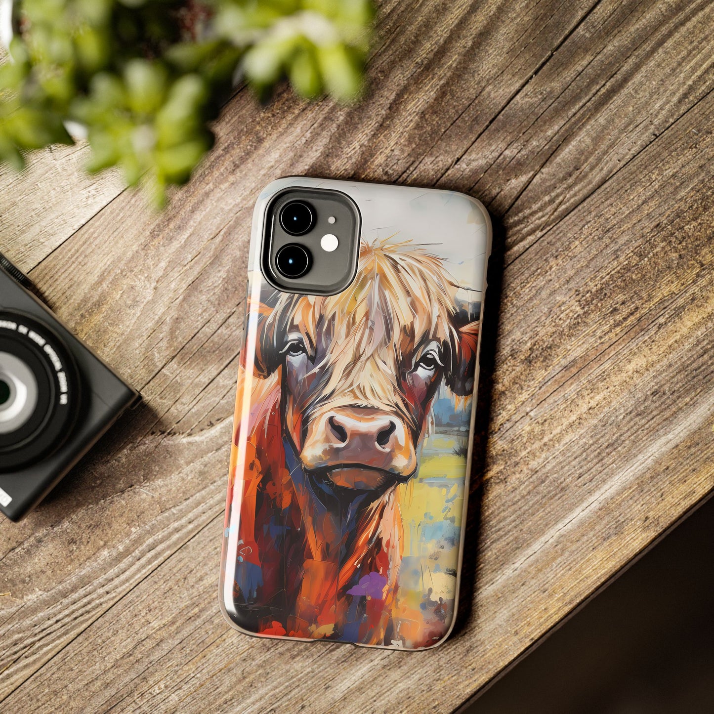 Cute Western Phone Case | Highland Cow | Robust Rocky Mountain-Inspired | Expressionism | Fresco