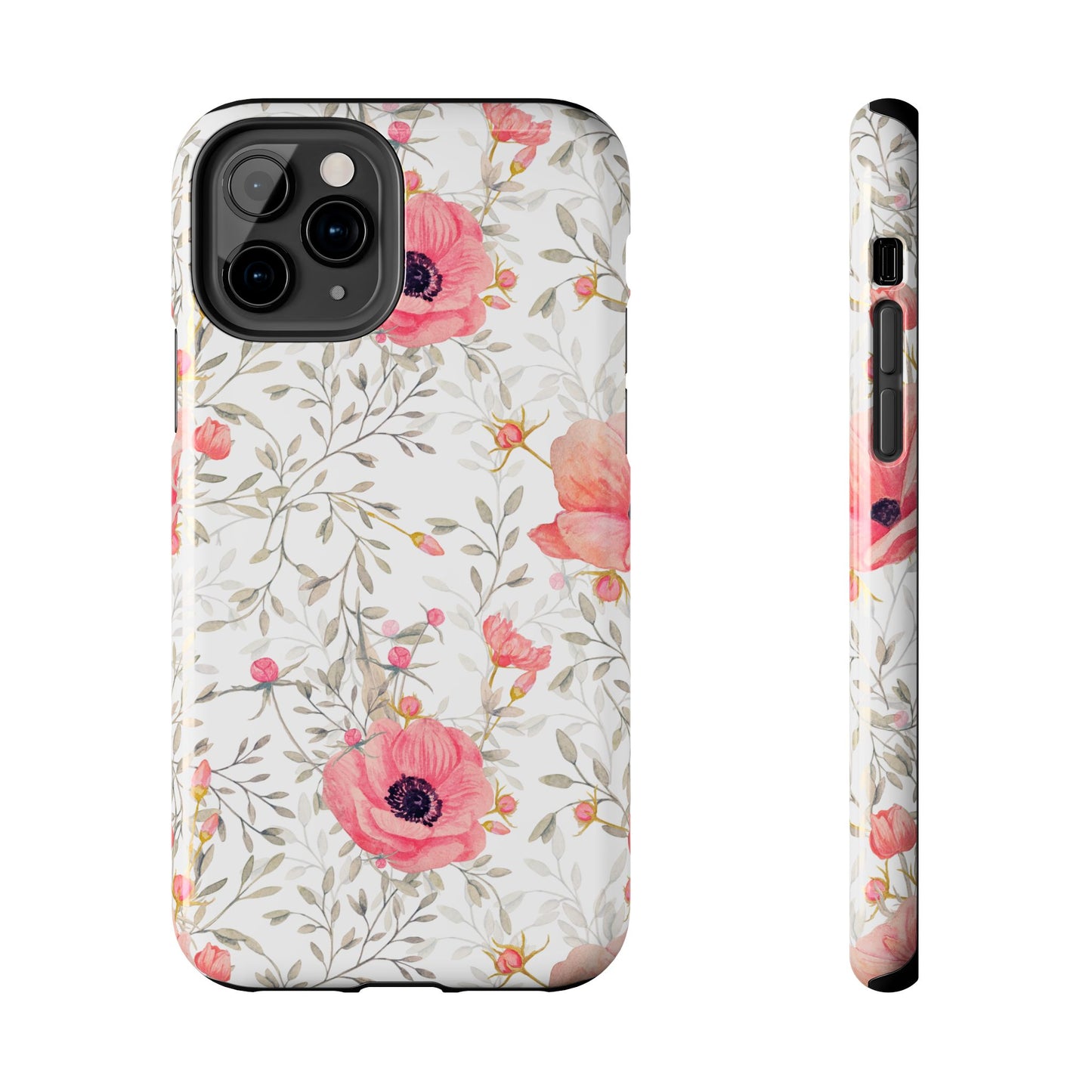 Pink Floral Watercolor iPhone Case – Feminine Poppy Blossom Design