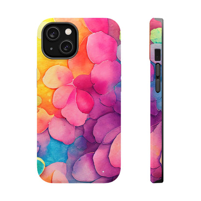 Sunset Petals Watercolor MagSafe iPhone Case – Slim Design, Glossy Finish