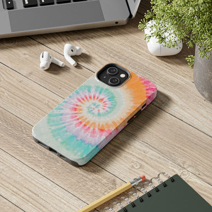 Pastel Swirl Tie-Dye iPhone Case – Soft & Minimalistic Style