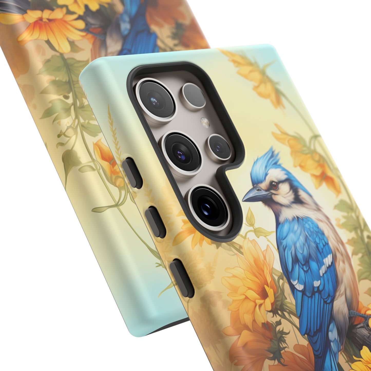 Blue Jay & Sunflowers Phone Case - Perfect Gift for Bird Lovers! - BOGO Cases