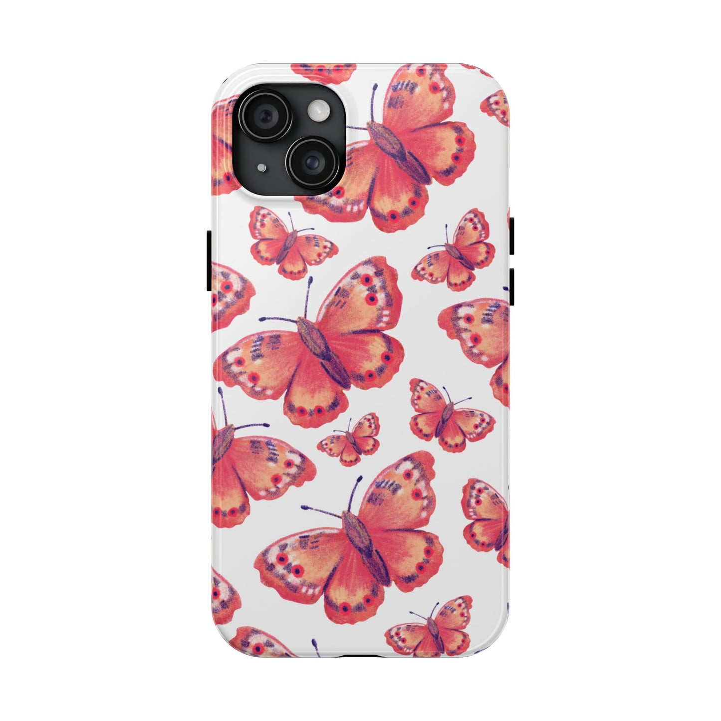 Coral Butterfly iPhone Case – Slim, Protective Design with Bold Watercolor Print