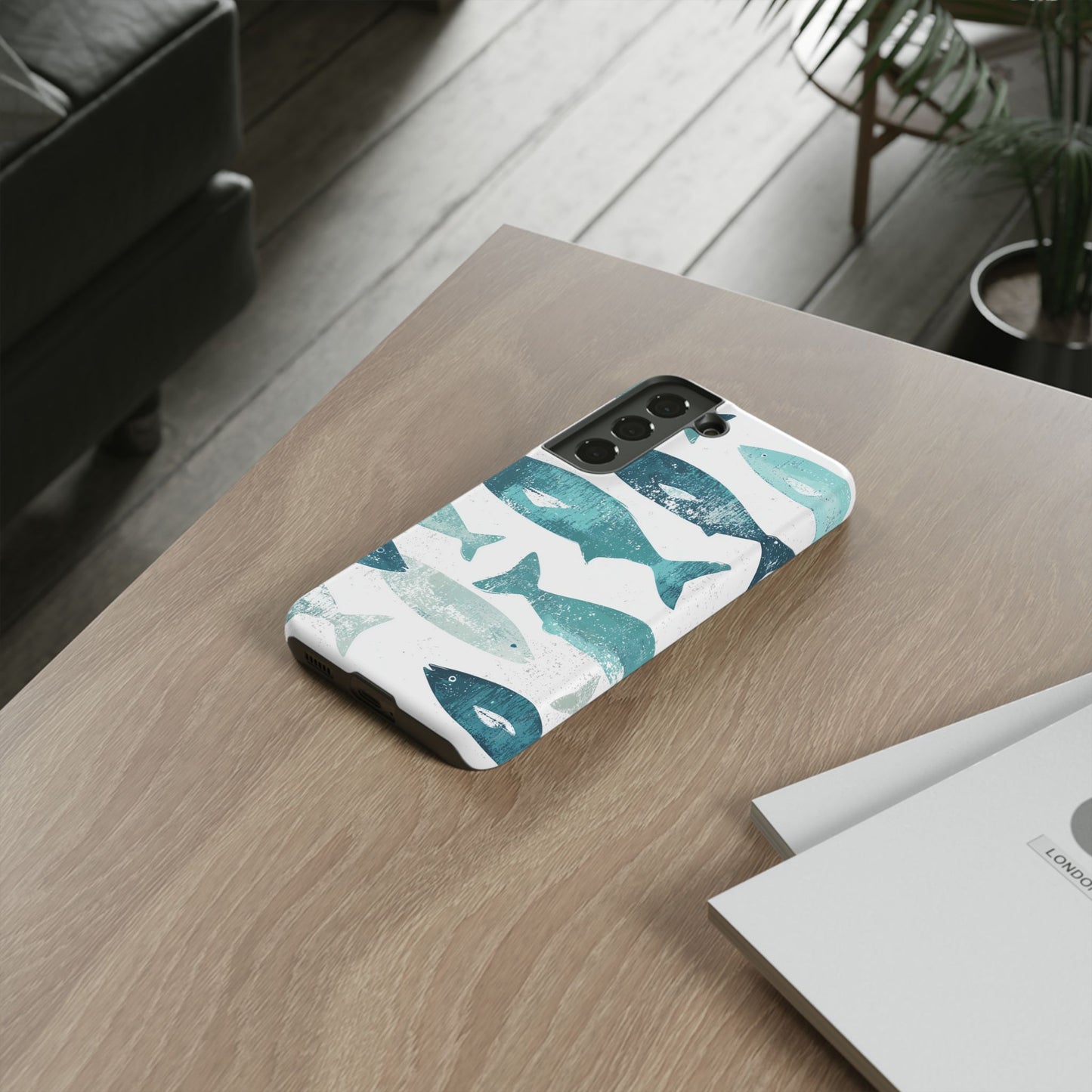 Vintage Blue Fish Print - Samsung Galaxy Series Case