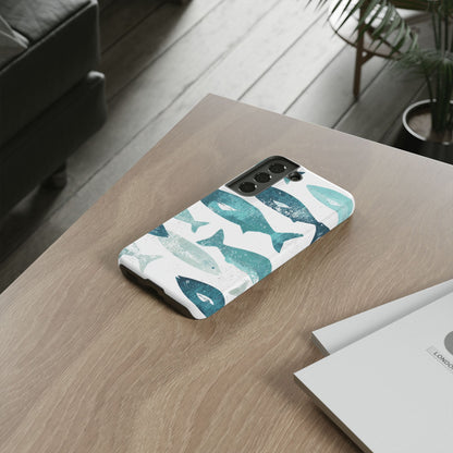 Vintage Blue Fish Print - Samsung Galaxy Series Case