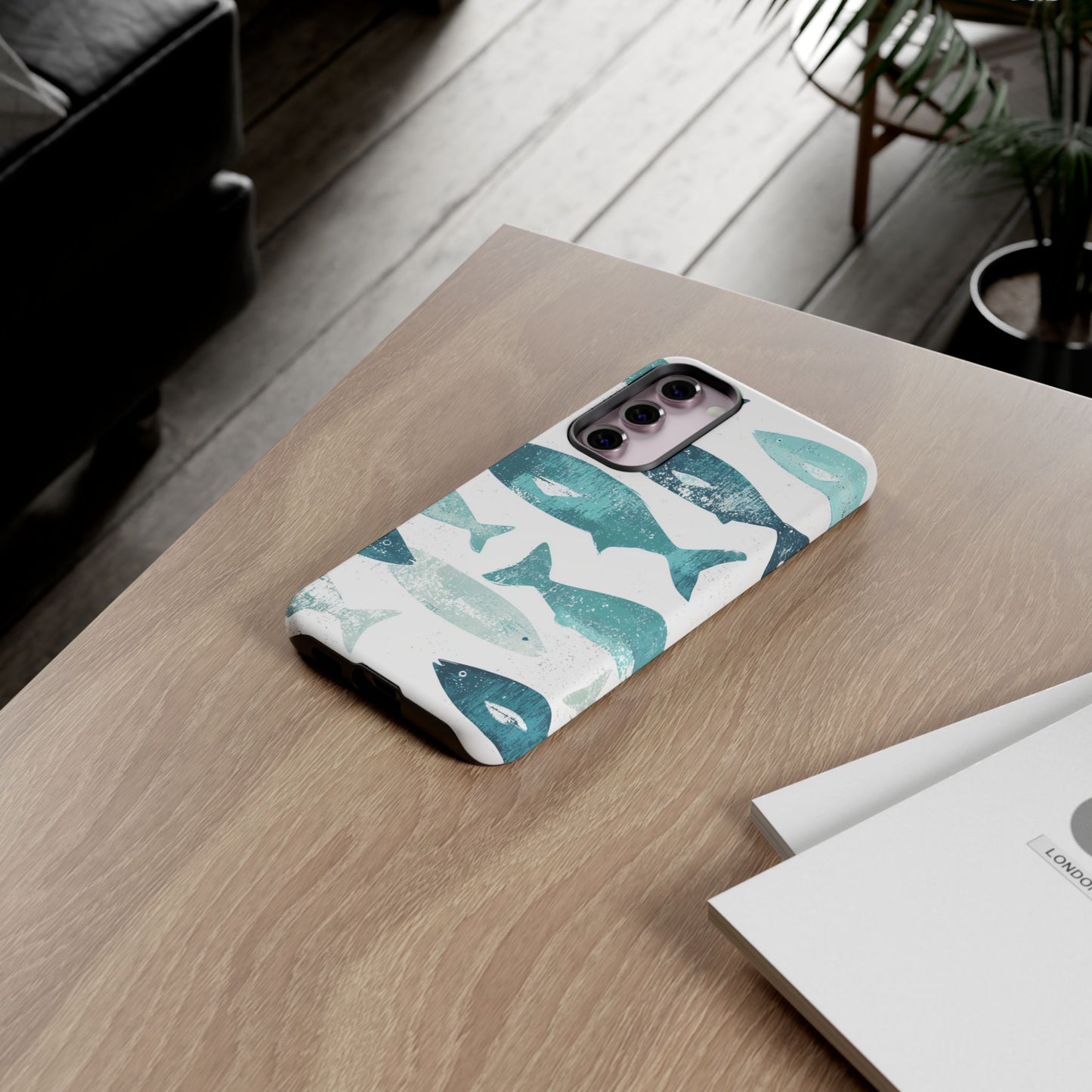 Vintage Blue Fish Print - Samsung Galaxy Series Case