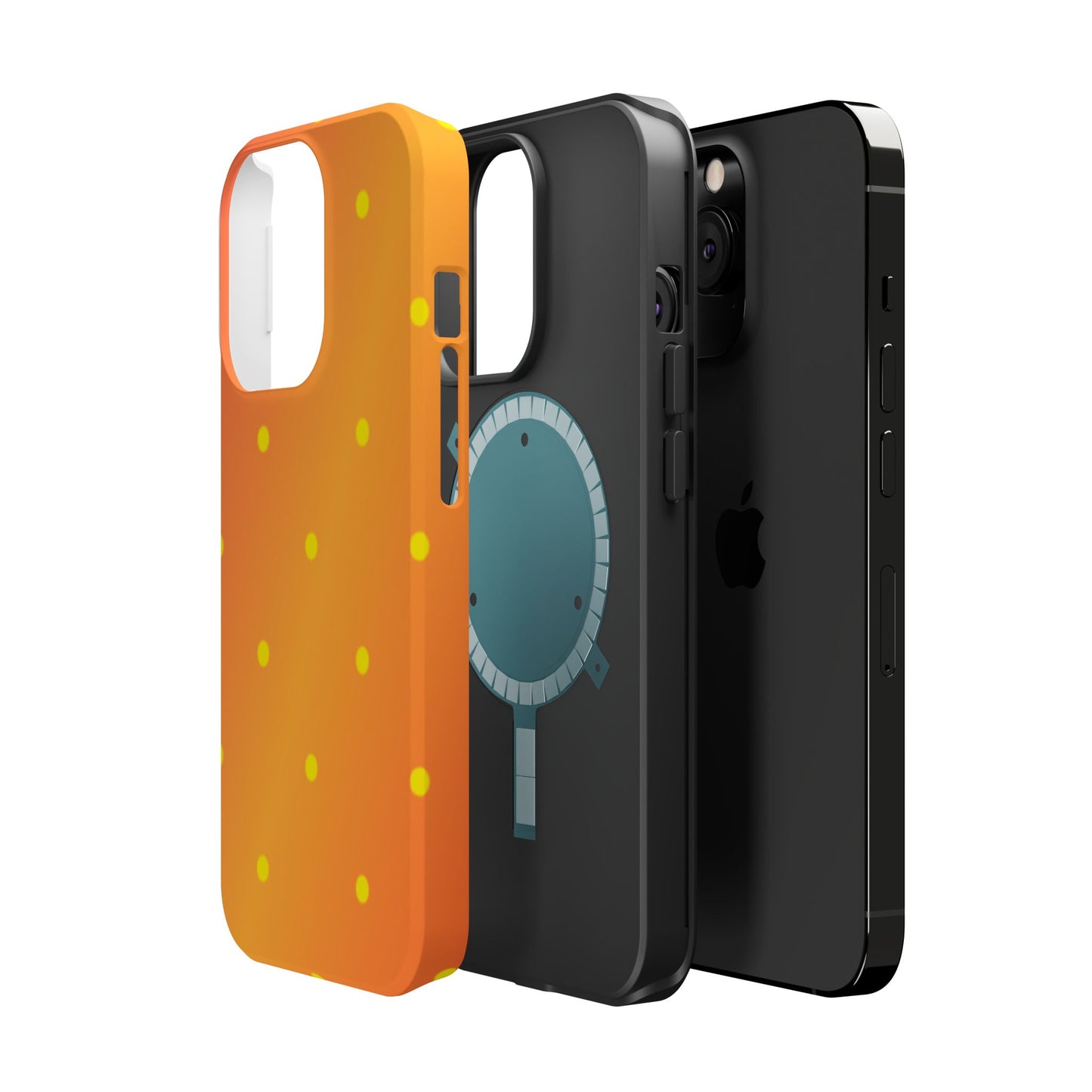 Sunset Gradient Polka Dots MagSafe iPhone Case – Shockproof, Matte Finish, Dual-Layer Protection