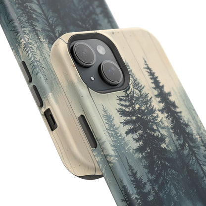 Misty Forest Wood MagSafe iPhone Case - Nature-Inspired Protective Cover