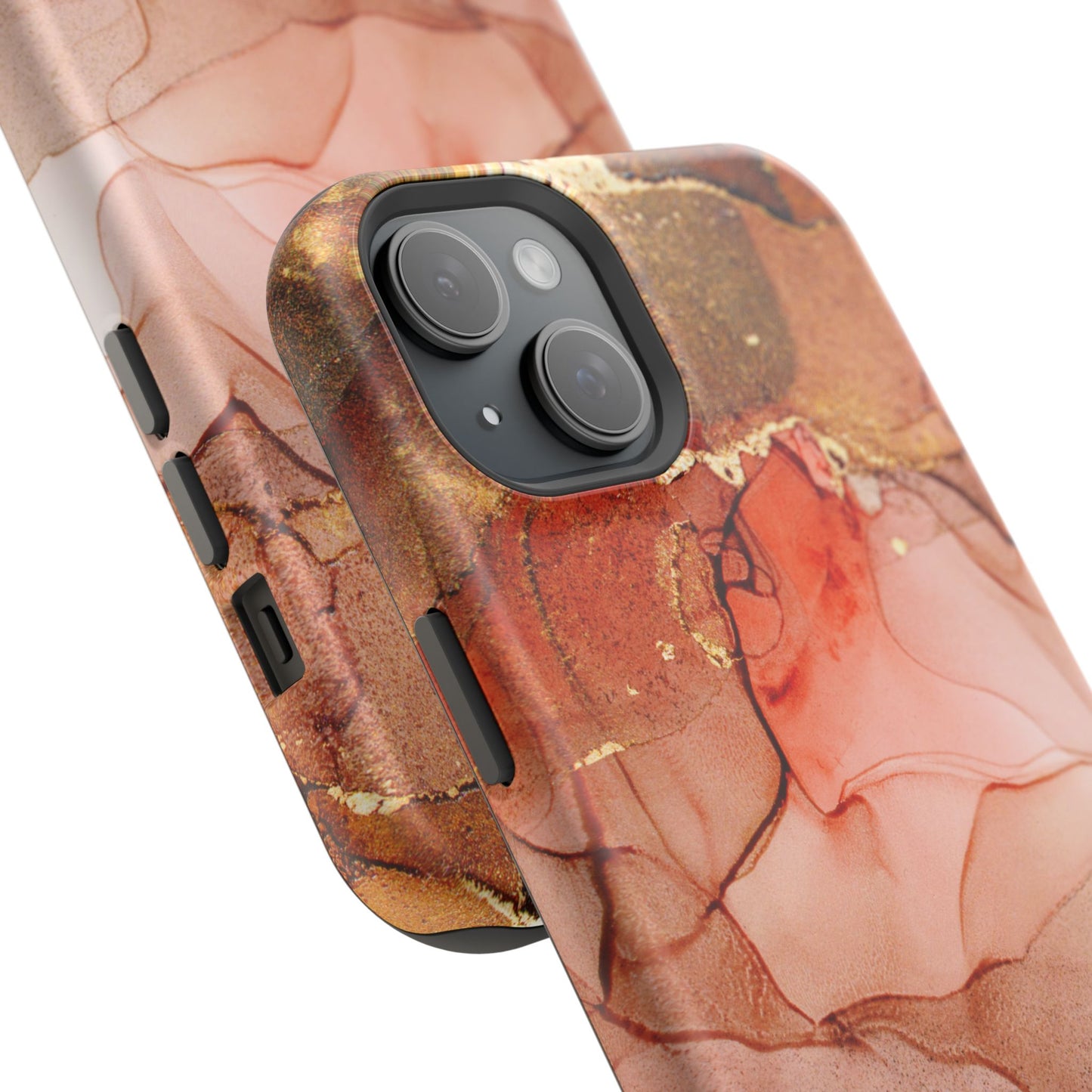 Ruby Red Marble MagSafe Case - Bold Red with Gold Veining for iPhone MagSafe Models