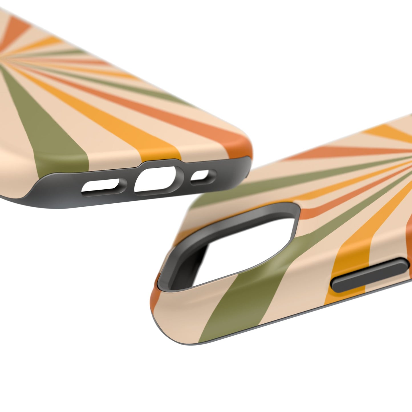 Retro Sunburst MagSafe iPhone Case – Bold Geometric Design, Durable Shockproof Protection