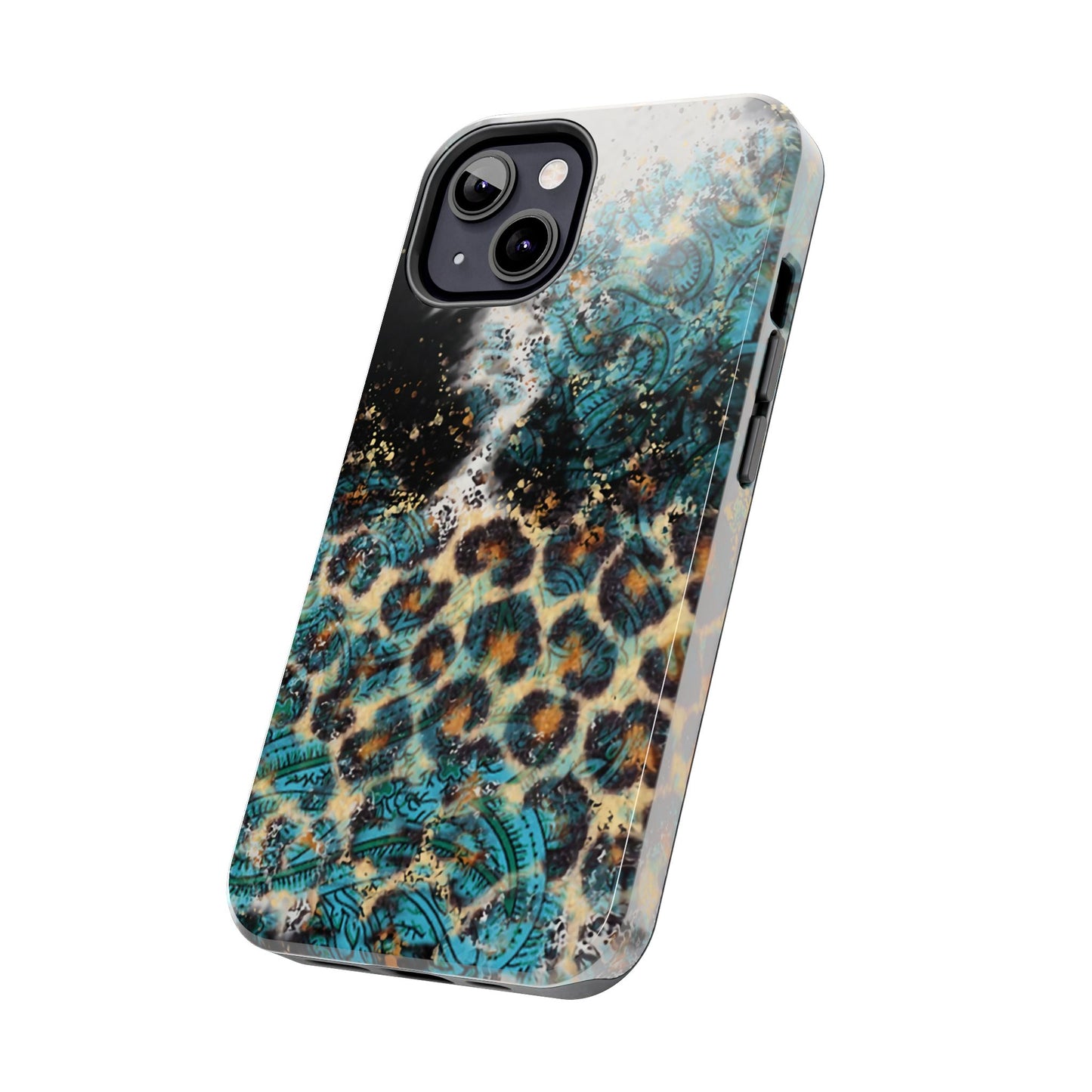 Turquoise Paisley Cowhide Leopard - iPhone Series Case