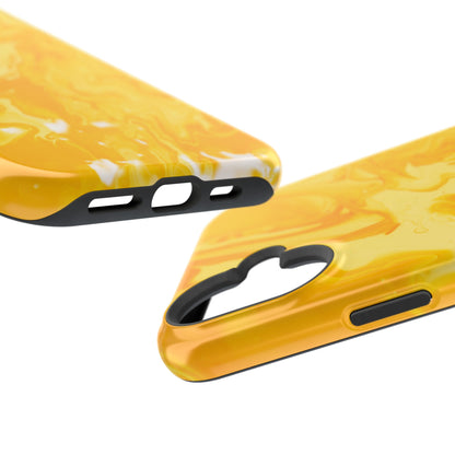 Luxe Yellow Marble MagSafe iPhone Case – Bold Golden Elegance with Magnetic Precision