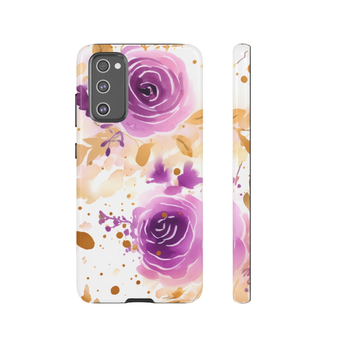 Soft Purple & Gold Floral Splash - Samsung Galaxy Series Case