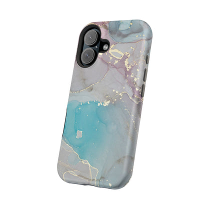 Sky Blue & Purple Marble Wave – MagSafe Case with Dreamy Marble Design