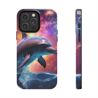 Cosmic Dolphin Galaxy Art - iPhone Case