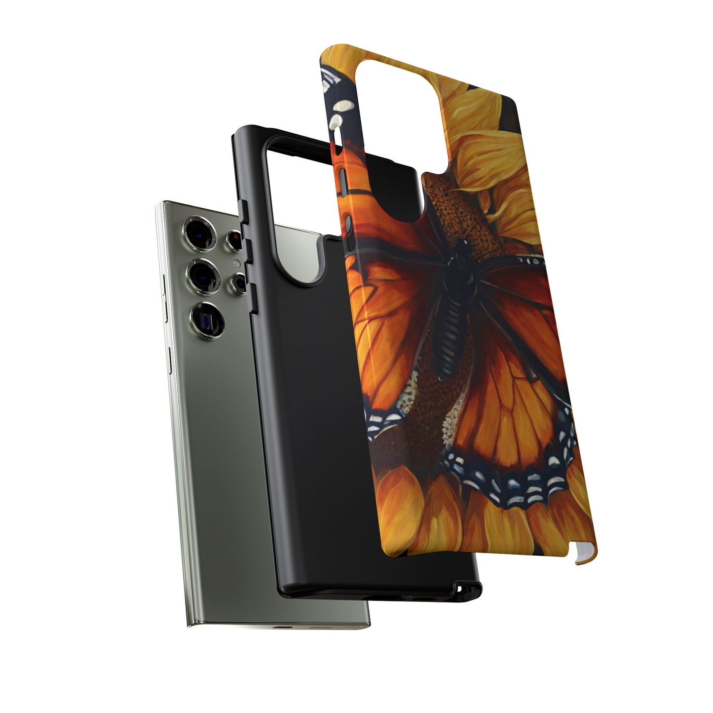 Monarch Butterfly & Sunflower Art – iPhone Case