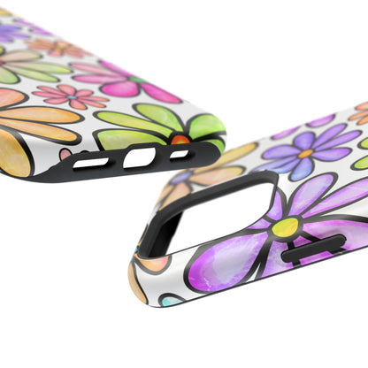 Pastel Daisy Dream MagSafe iPhone Case – Slim Profile, Glossy Finish