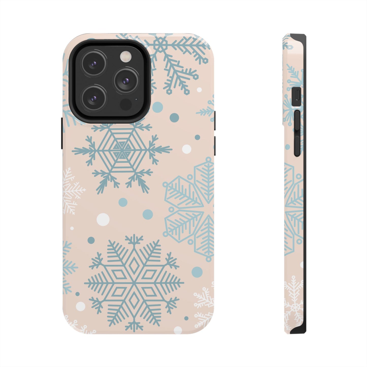 Winter Snowflakes iPhone Case – Shockproof, Smooth Matte Finish, Dual-Layer Protection