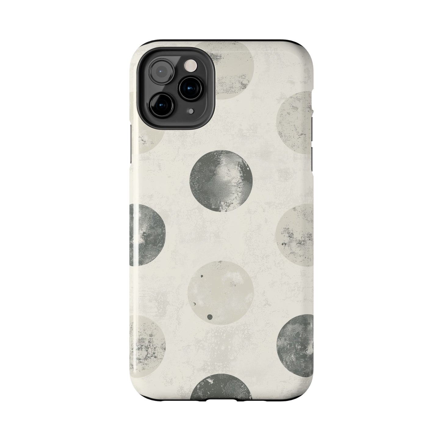 Vintage Polka Dot iPhone Case - Neutral Retro Protective Cover