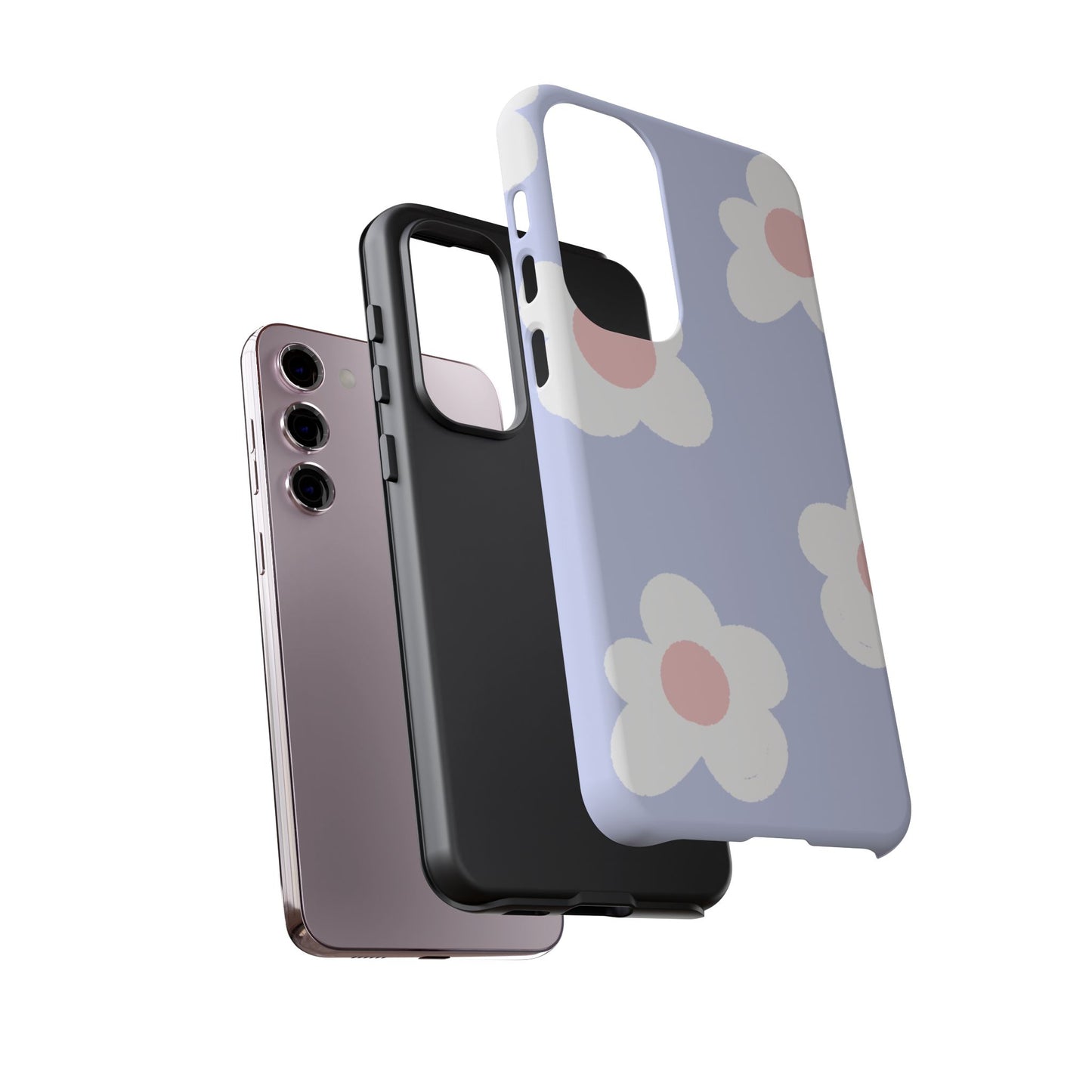 Retro Daisy Pastel Tough Samsung Galaxy Case – Durable Design with Soft Matte Finish