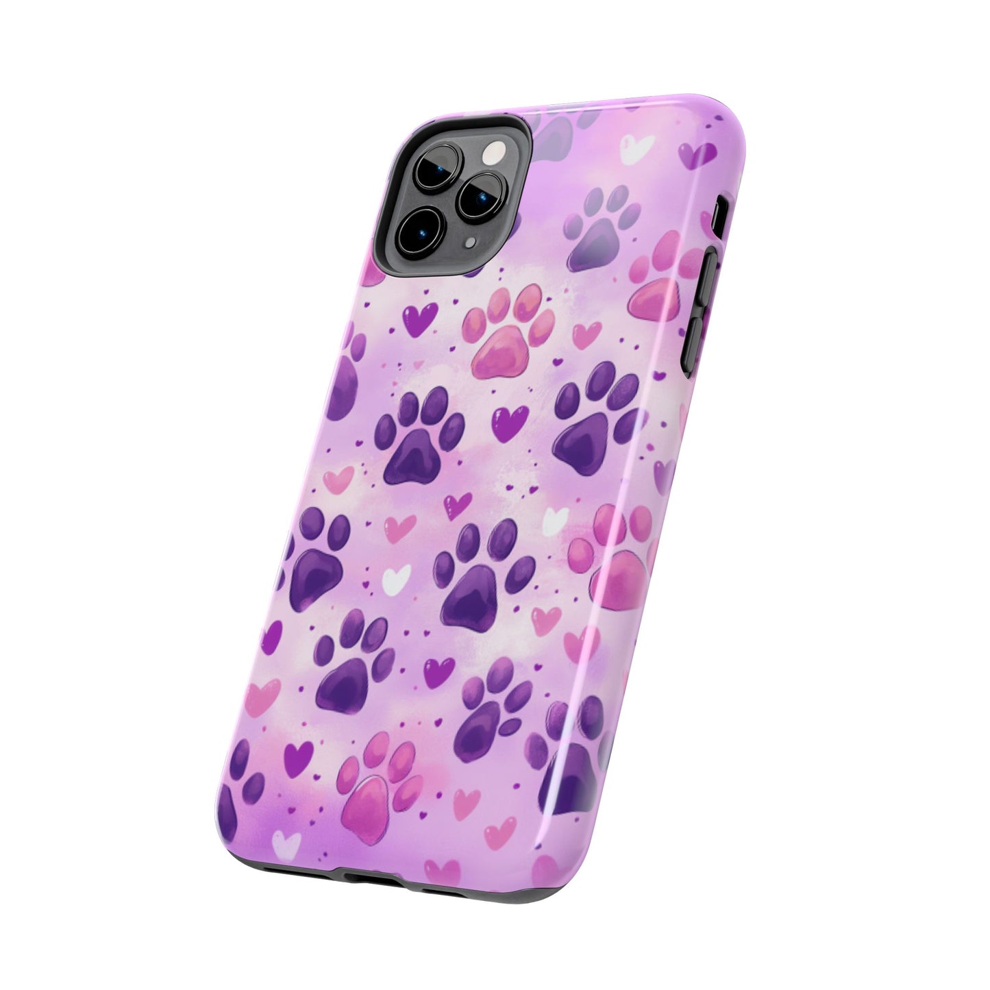 Purple Paw Print iPhone Case - Cute Pet-Themed Protective Cover