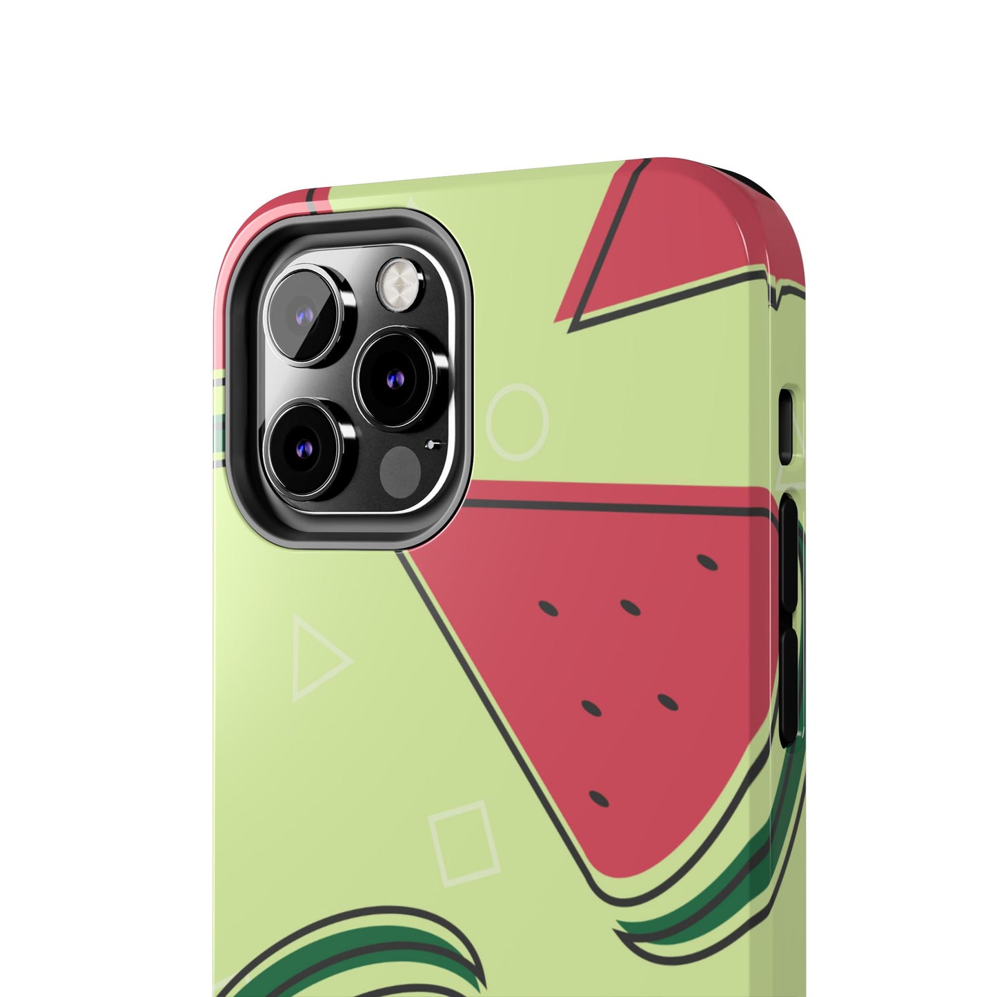 Watermelon Slice iPhone Case – Fresh & Fun Design with Retro Geometric Pattern