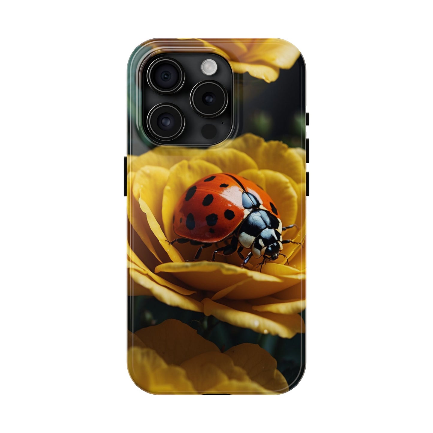 iPhone Case: Ladybug on Yellow Petals