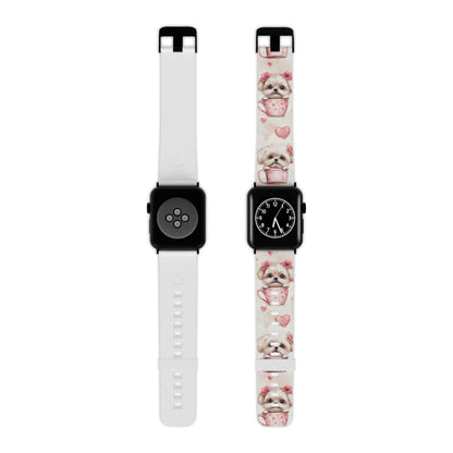 Floral Puppy in Teacup Apple Watch Band