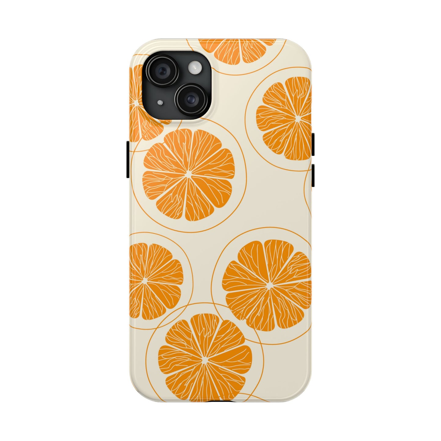 Citrus Burst Pattern Tough iPhone Case – Bold Orange Design, Shockproof Protection - BOGO Cases