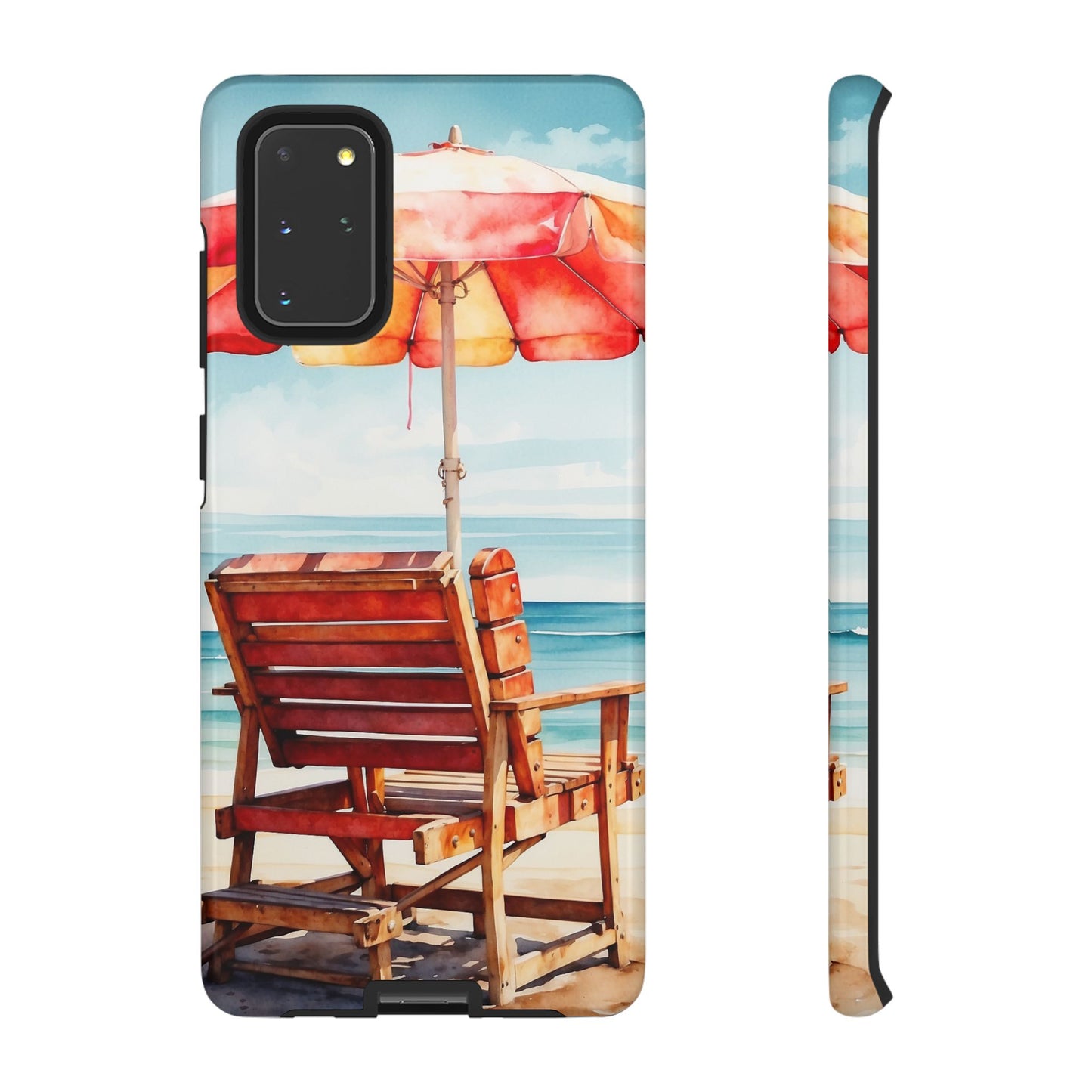 Beachfront Sunset Lounge Samsung Galaxy Case – Vibrant Watercolor Design