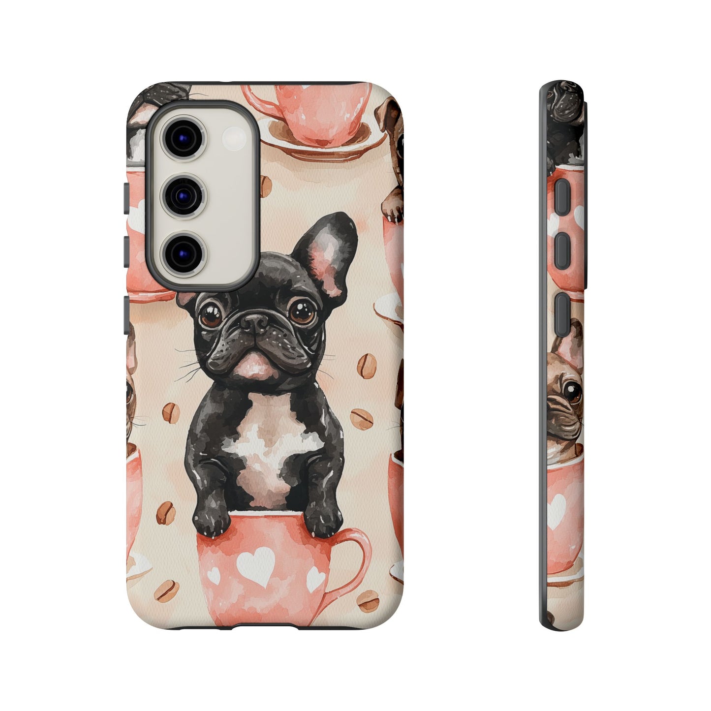 French Bulldog in Coffee Cup  Samsung Galaxy  Case – Cute Dog Art, Shockproof & Slim Design