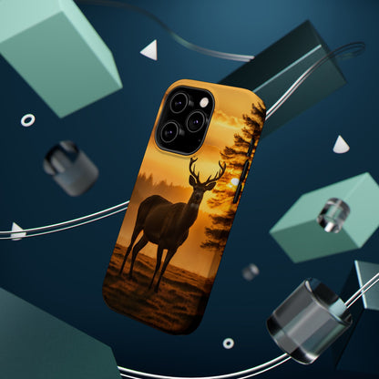 Sunset Majesty: Regal Stag – MagSafe iPhone Case