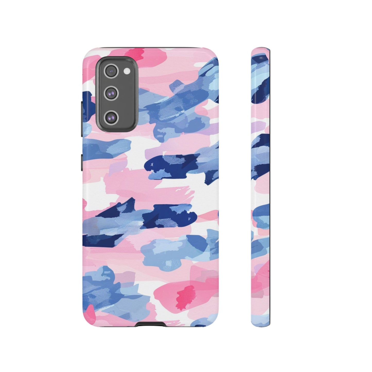 Samsung Galaxy Case: Dynamic Pink & Navy Brushstroke Art