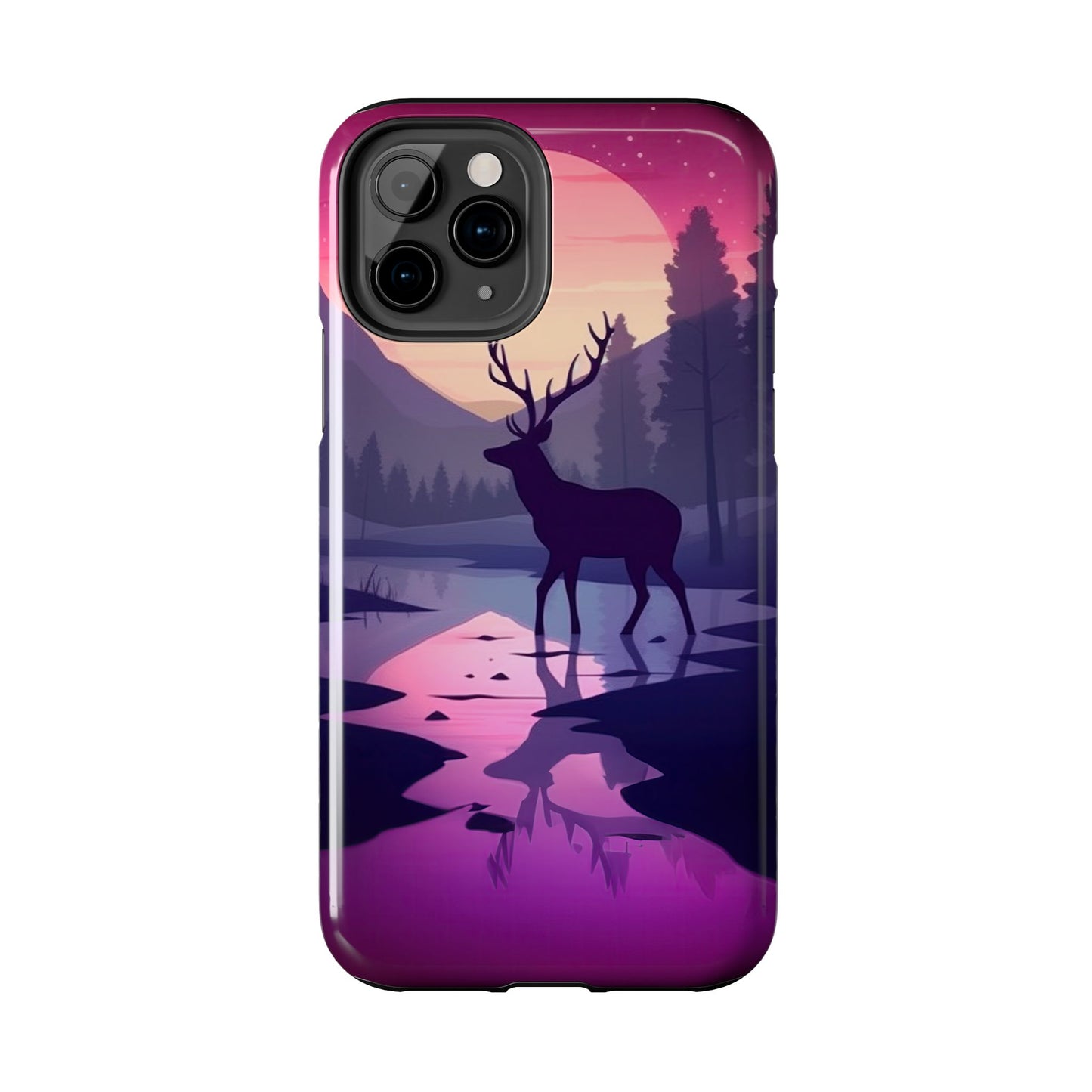 Twilight Elegance: Stag Reflection – iPhone Case