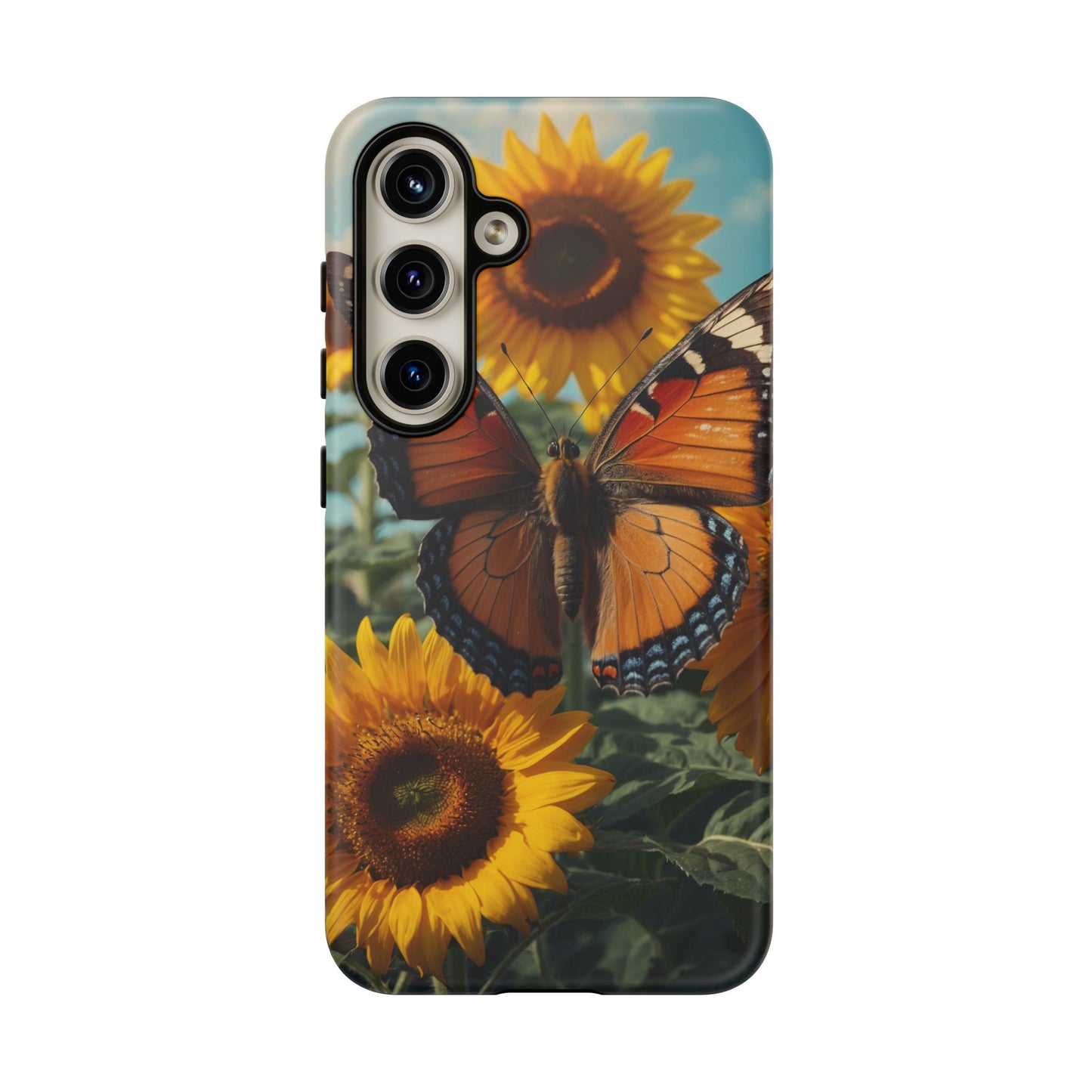 Vibrant Butterfly & Sunflower – Samsung Galaxy Case