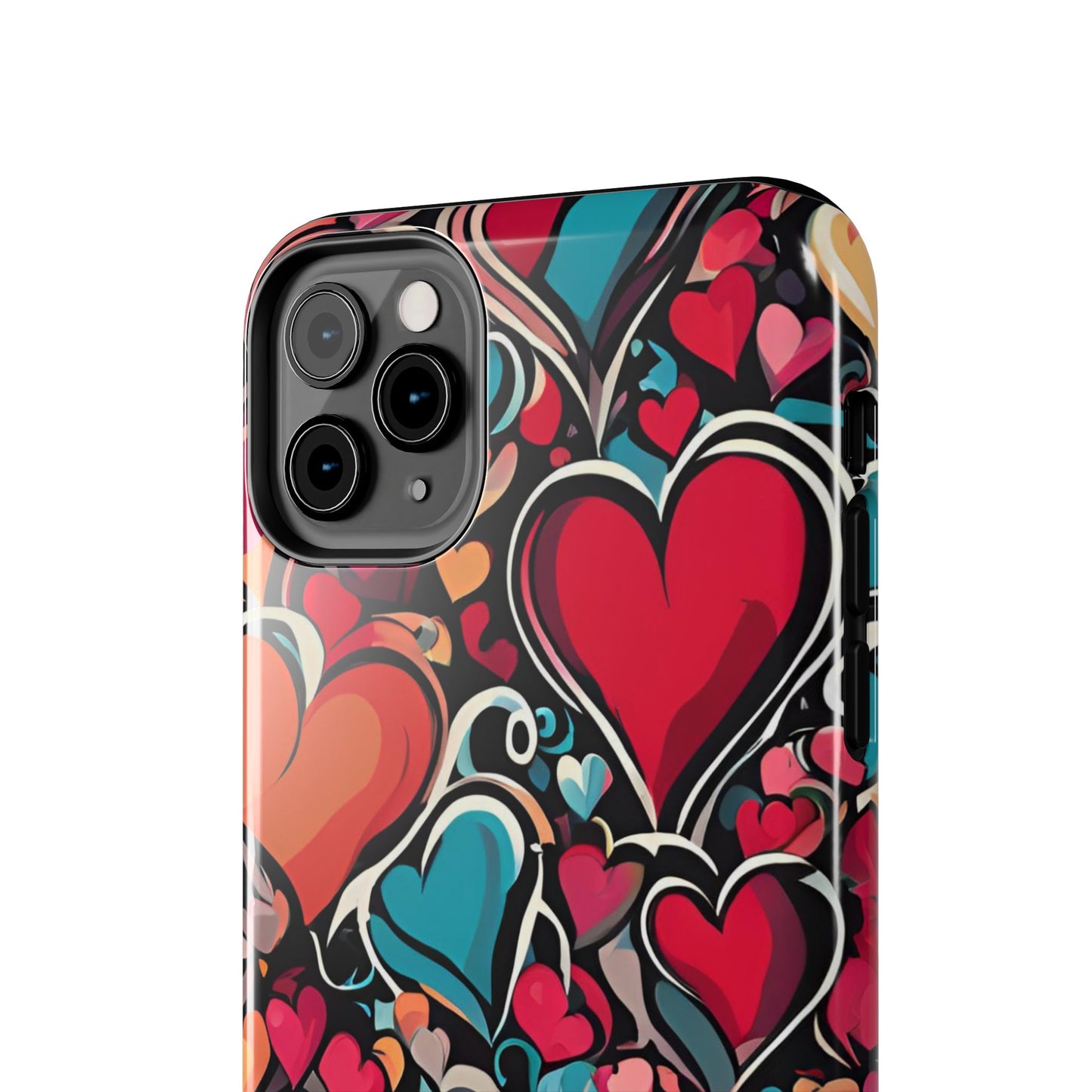 Vibrant Multicolor Heart Art – iPhone Case