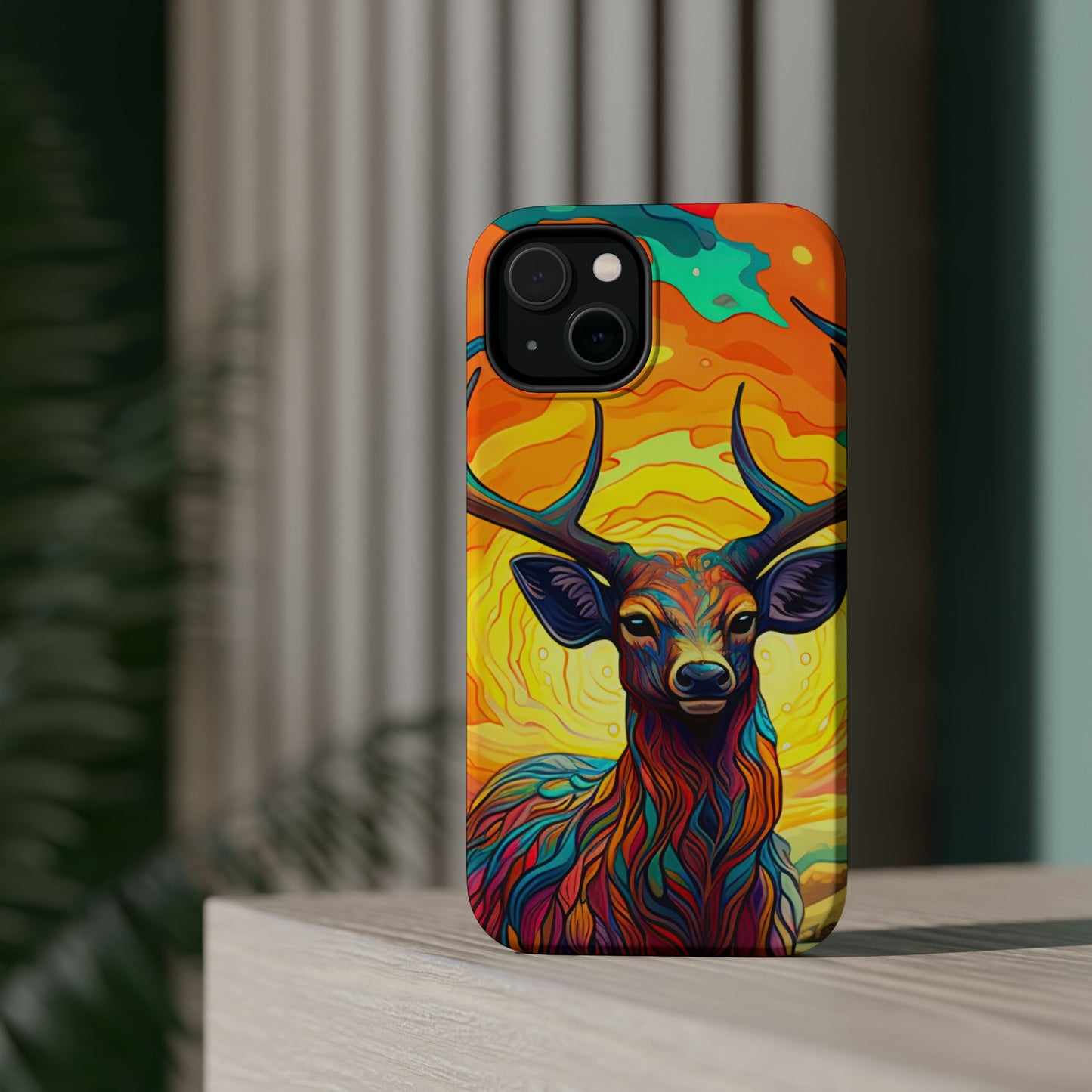 Vibrant Stag in Bloom – MagSafe iPhone Case