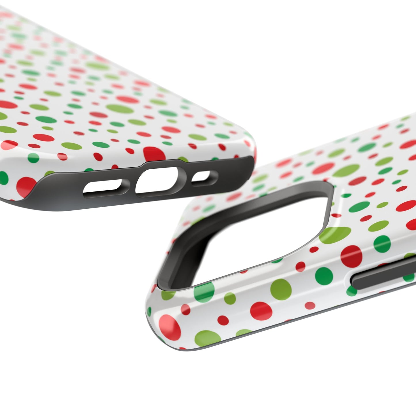 Red & Green Christmas Polka Dots – MagSafe iPhone Case