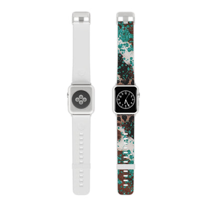 Teal Glitter Cowhide Apple Watch Band