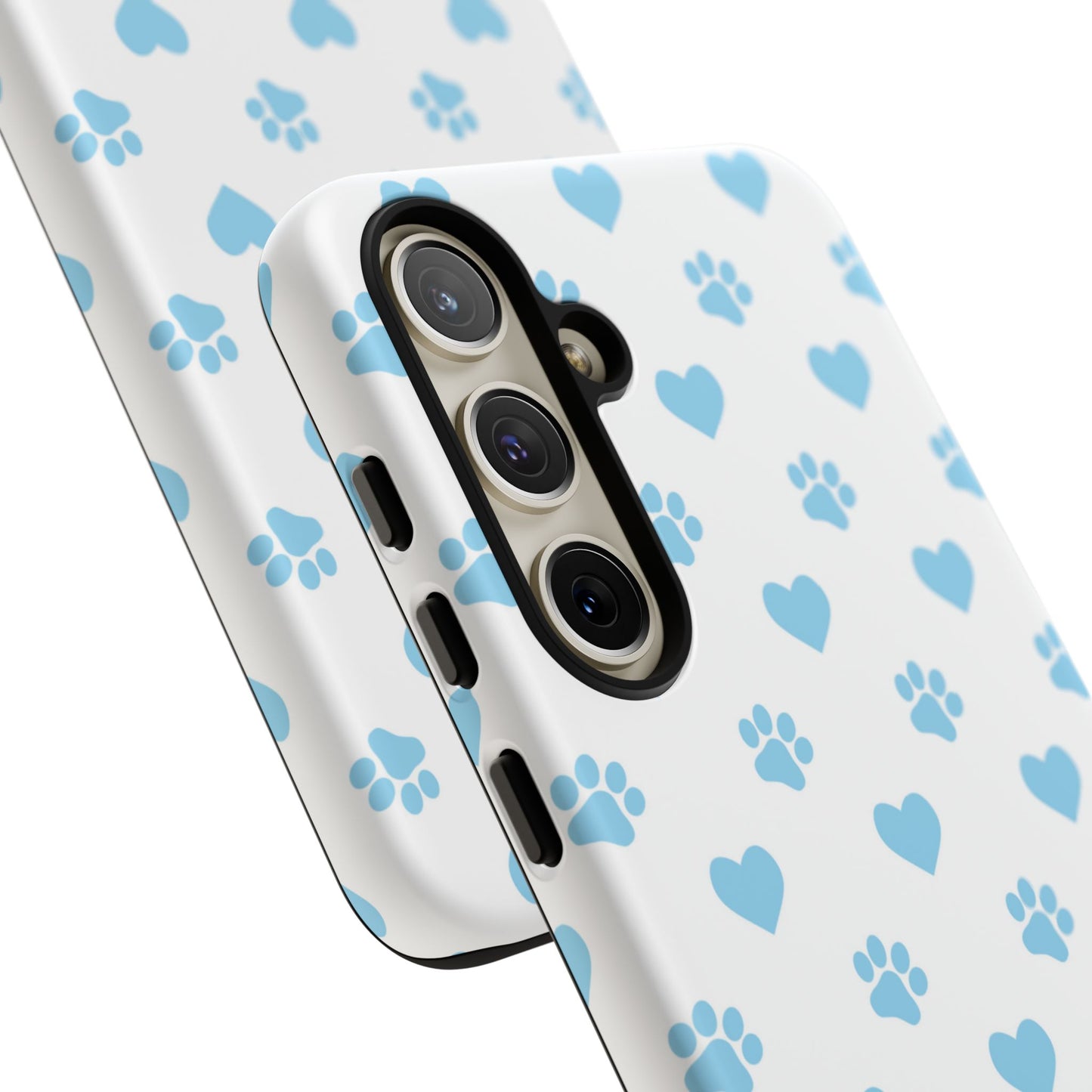 Blue Paw Prints & Hearts – Samsung Galaxy Case for Pet Lovers