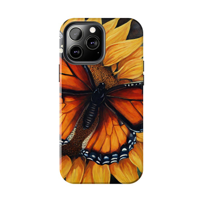 Monarch Butterfly & Sunflower Art – iPhone Case